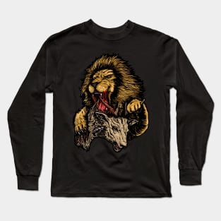 The King Shows His Power And Willdness Illustration Long Sleeve T-Shirt